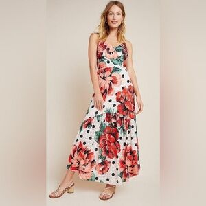 Farm Rio - Anthropologie - Eyelet Lace - Floral - Polka Dot - Tiered Maxi